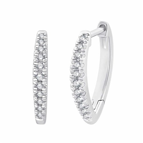 Boucles d'oreilles serti clos diamant en or 18 carats