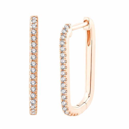 Boucles d'oreilles serti clos diamant en or 18 carats