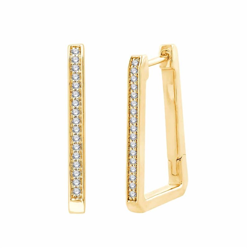 Boucles d'oreilles serti clos diamant en or 18 carats
