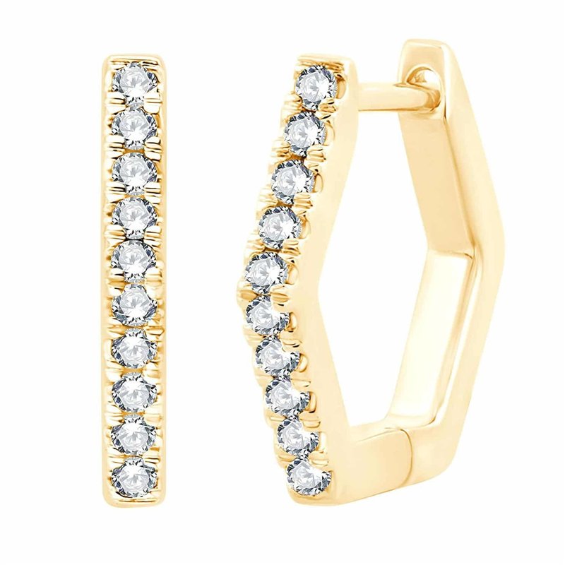 Boucles d'oreilles serti clos diamant en or 18 carats