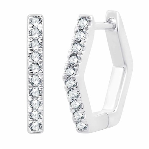 Boucles d'oreilles serti clos diamant en or 18 carats
