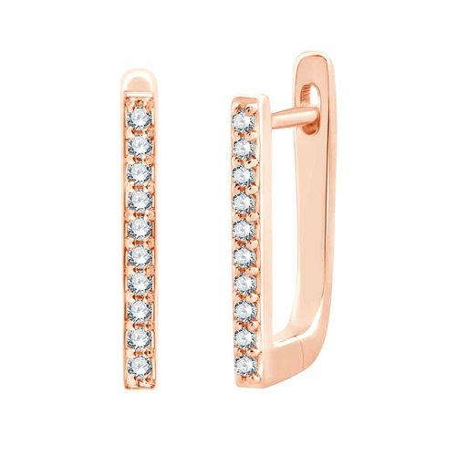Boucles d'oreilles serti clos diamant en or 18 carats