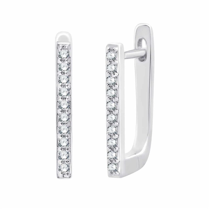 Boucles d'oreilles serti clos diamant en or 18 carats