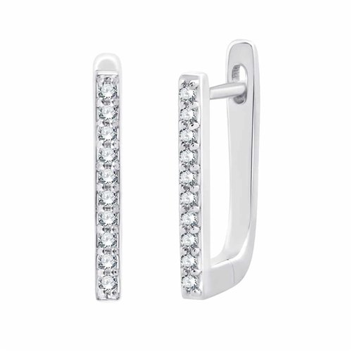 Boucles d'oreilles serti clos diamant en or 18 carats
