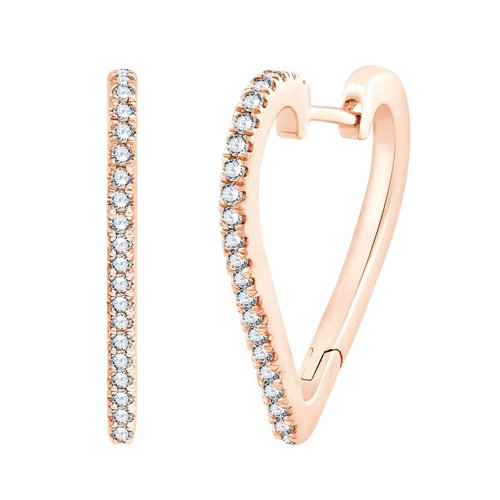Boucles d'oreilles serti clos diamant en or 18 carats