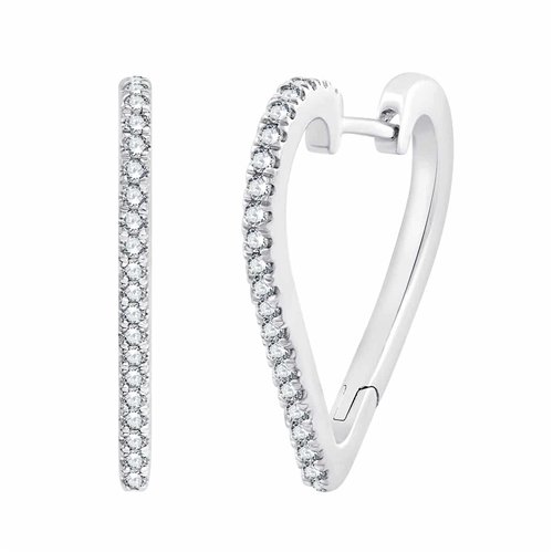 Boucles d'oreilles serti clos diamant en or 18 carats