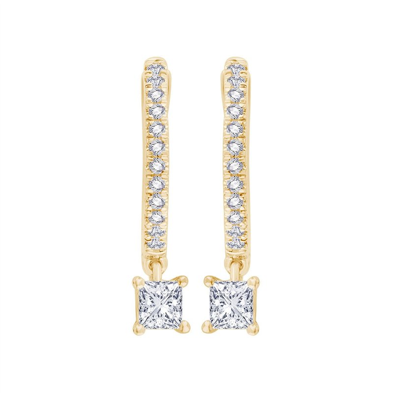 Boucles d'oreilles serti clos diamant en or 18 carats
