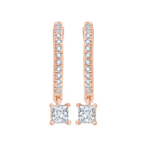 Boucles d'oreilles serti clos diamant en or 18 carats