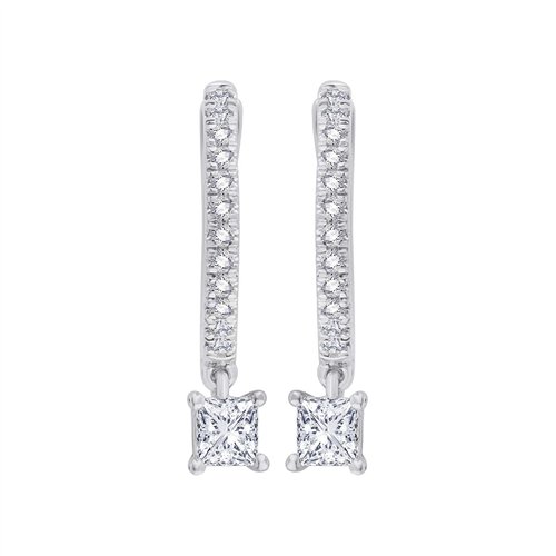 Boucles d'oreilles serti clos diamant en or 18 carats