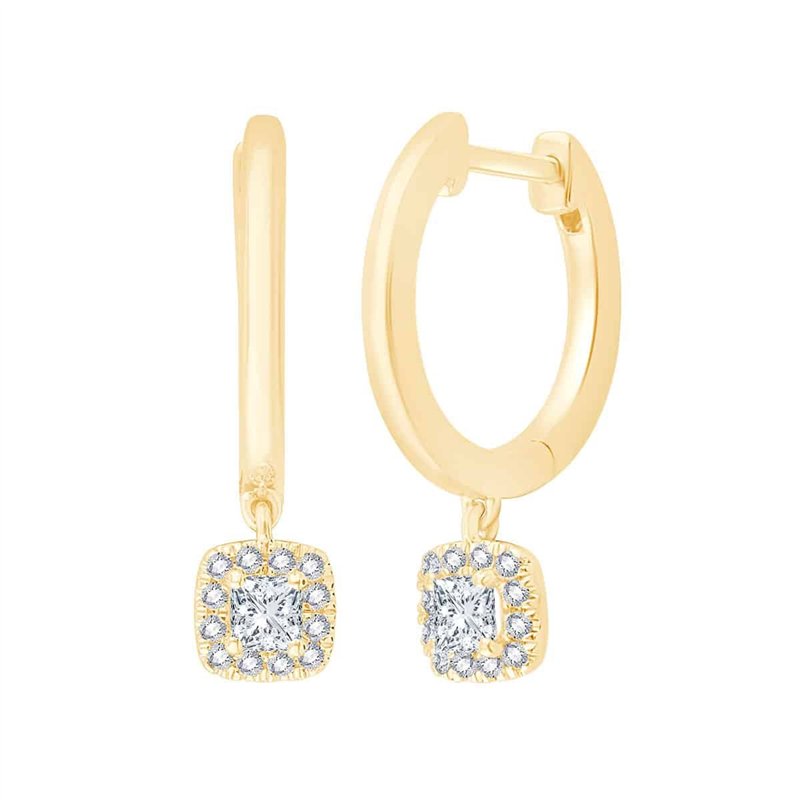 Boucles d'oreilles serti clos diamant en or 18 carats