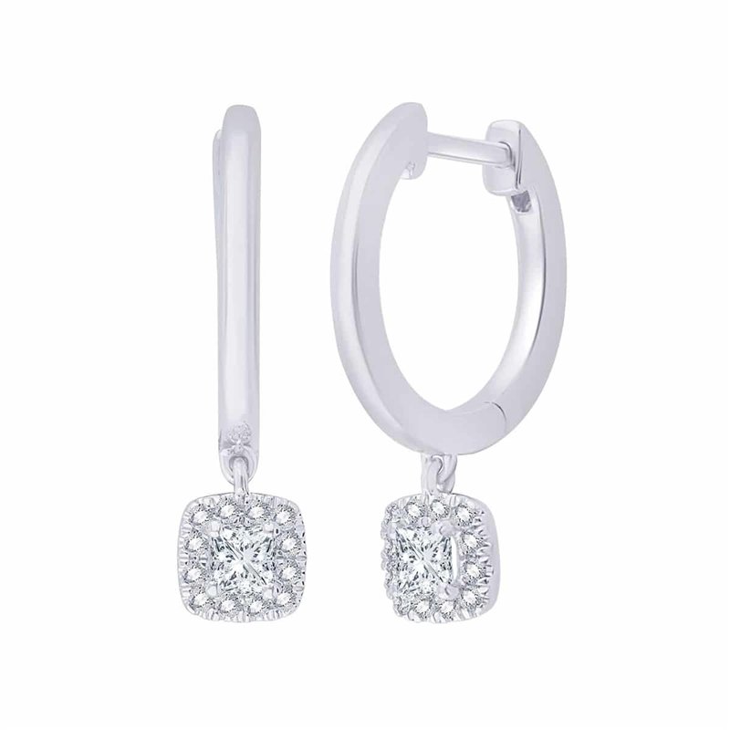 Boucles d'oreilles serti clos diamant en or 18 carats