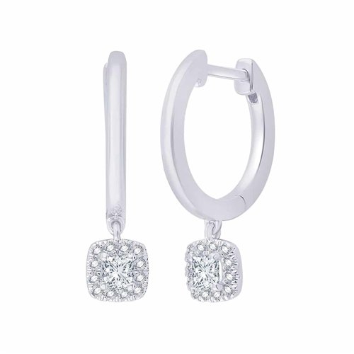 Boucles d'oreilles serti clos diamant en or 18 carats