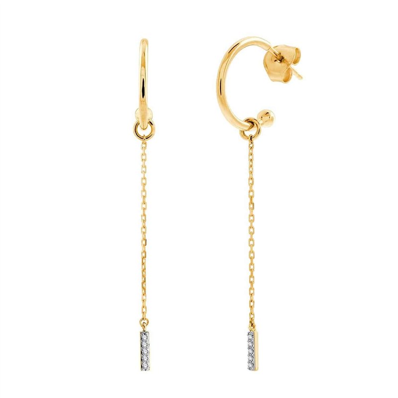 Boucles d'oreilles serti clos diamant en or 18 carats