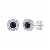 Boucles d'oreilles saphir et diamant en or 18 carats