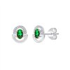 Boucles d'oreilles émeraude et diamant en or 18 carats