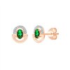 Boucles d'oreilles émeraude et diamant en or 18 carats