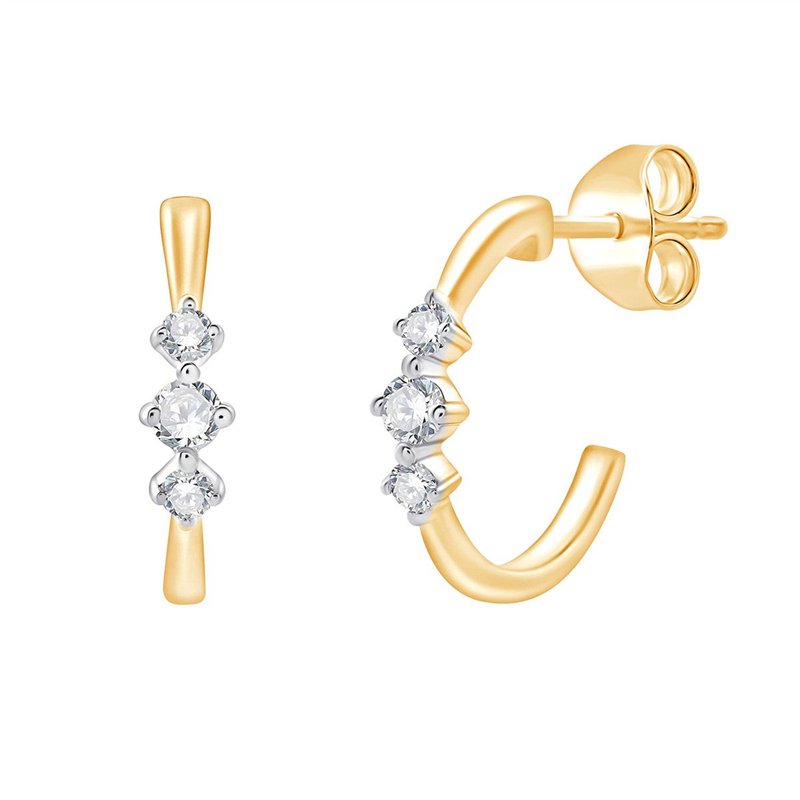 18-carat gold toi et moi diamond earrings