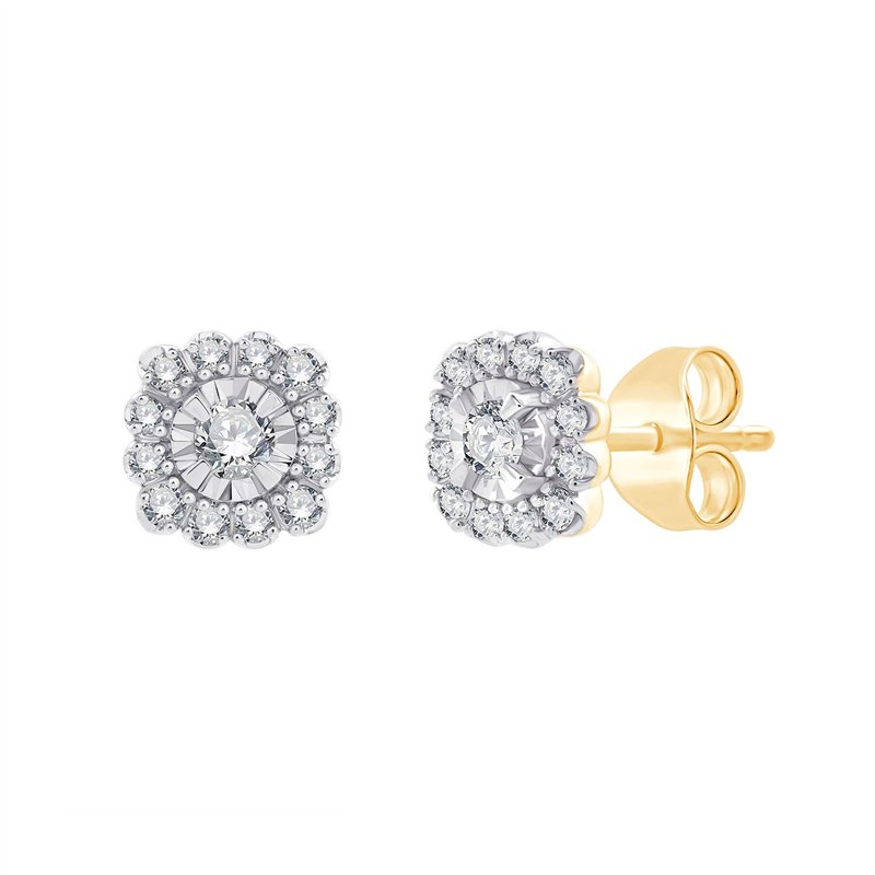 Boucles d'oreilles serti clos diamant en or 18 carats