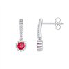 Boucles d'oreilles rubis et diamant en or 18 carats