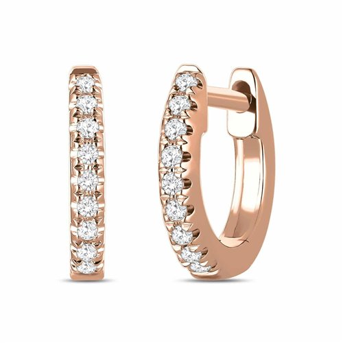 Boucles d'oreilles serti clos diamant en or 18 carats