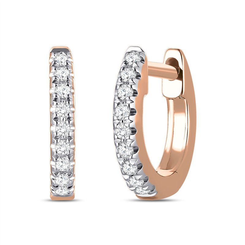 Boucles d'oreilles serti clos diamant en or 18 carats