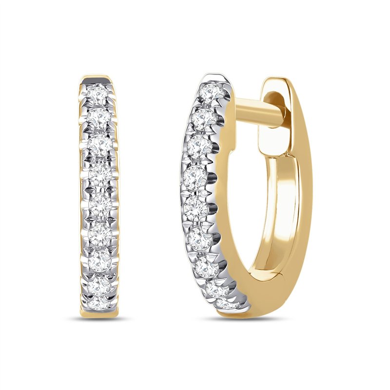 Boucles d'oreilles serti clos diamant en or 18 carats