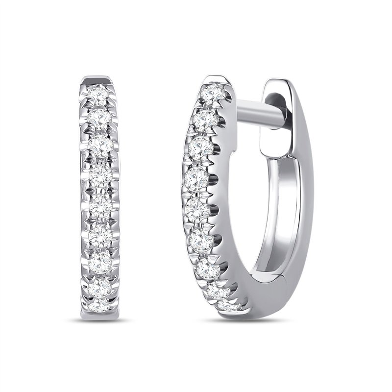 Boucles d'oreilles serti clos diamant en or 18 carats