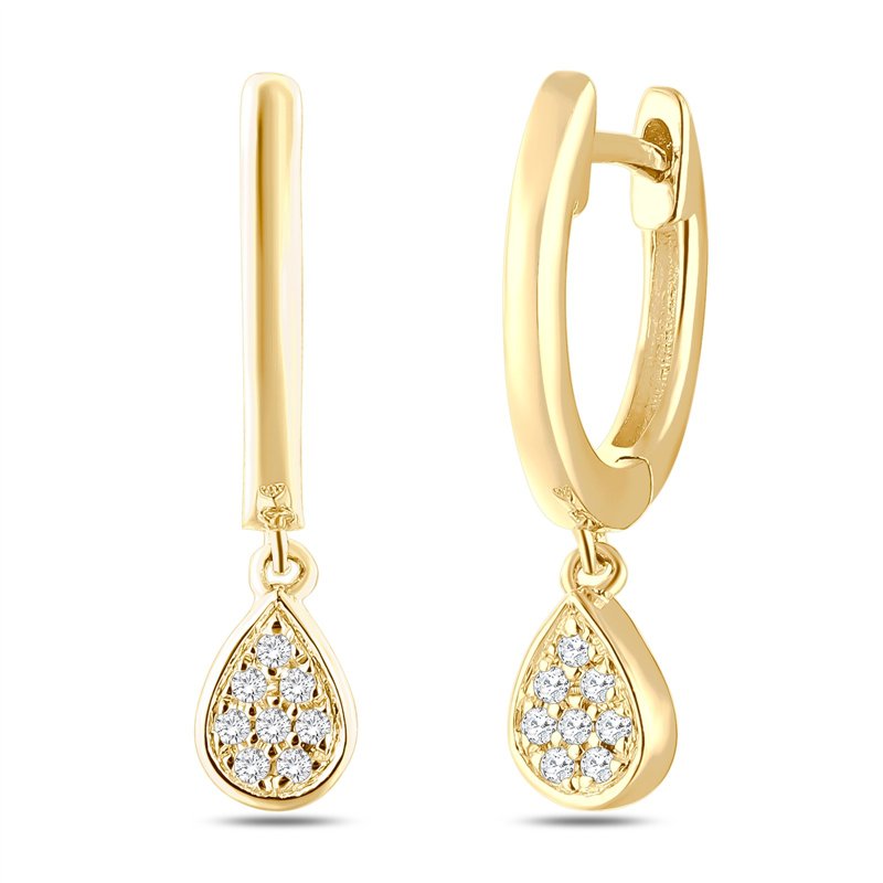 Boucles d'oreilles serti clos diamant en or 18 carats