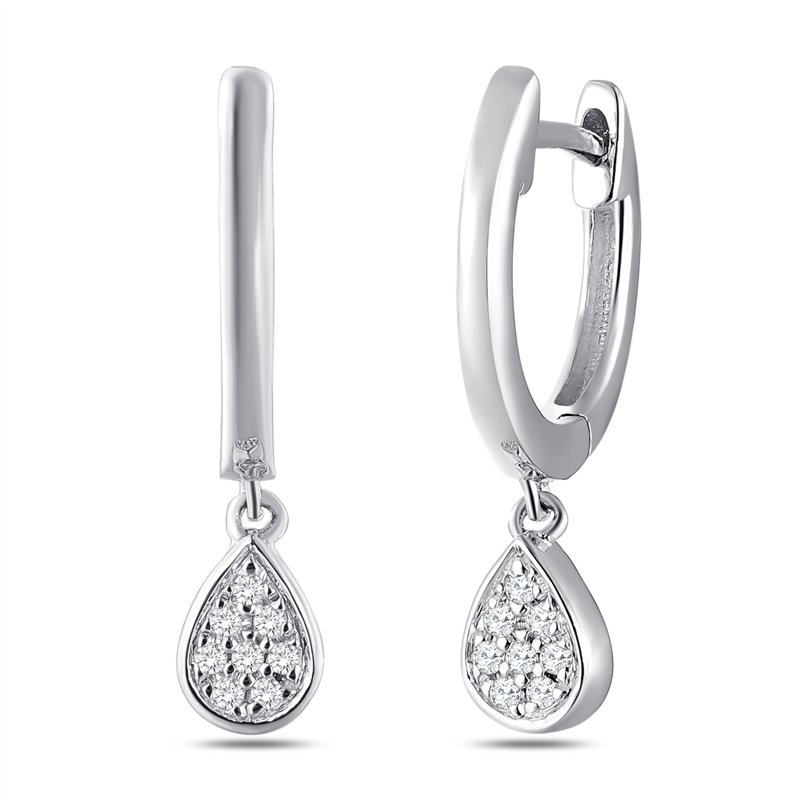 Boucles d'oreilles serti clos diamant en or 18 carats