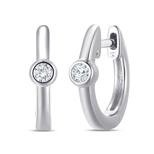 Boucles d'oreilles serti clos diamant en or 18 carats