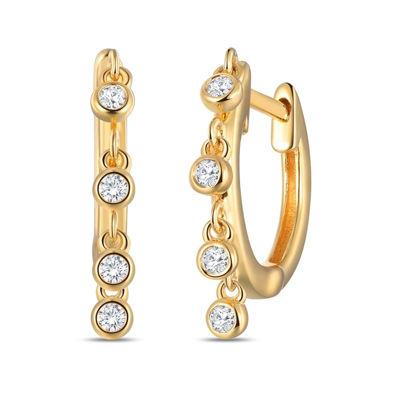Boucles d'oreilles serti clos diamant en or 18 carats