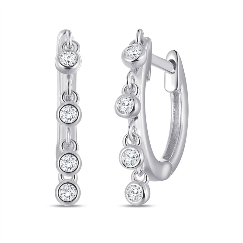 Boucles d'oreilles serti clos diamant en or 18 carats