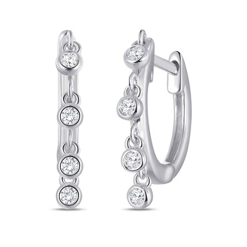 Boucles d'oreilles serti clos diamant en or 18 carats