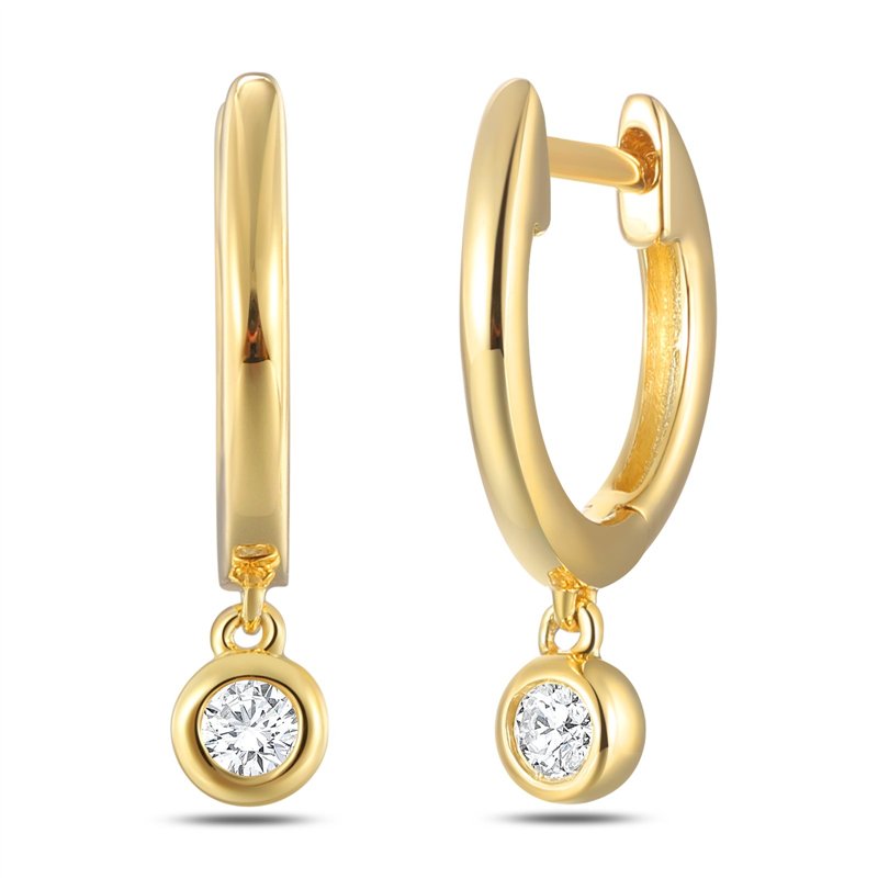 Boucles d'oreilles serti clos diamant en or 18 carats