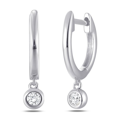 Boucles d'oreilles serti clos diamant en or 18 carats