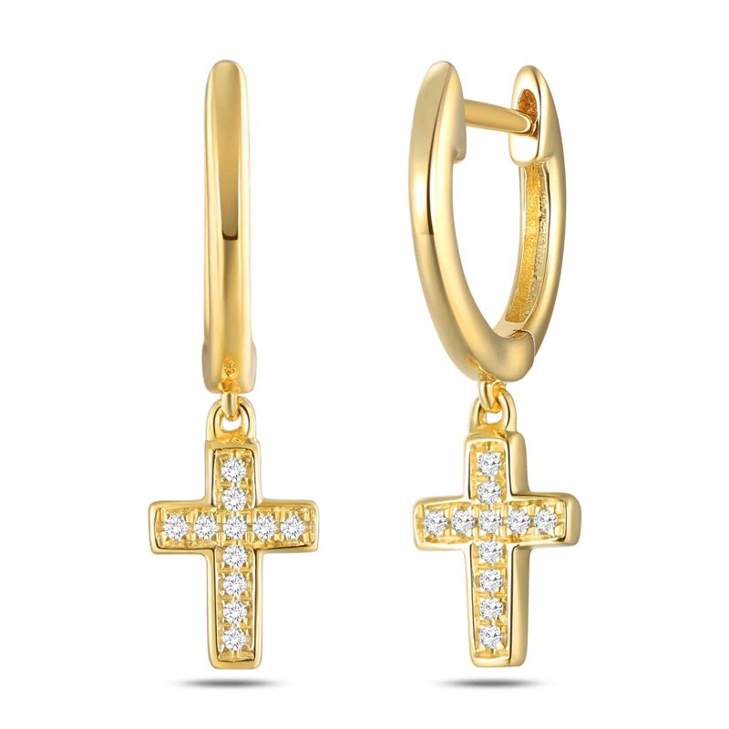 Boucles d'oreilles serti clos diamant en or 18 carats