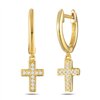 Boucles d'oreilles serti clos diamant en or 18 carats