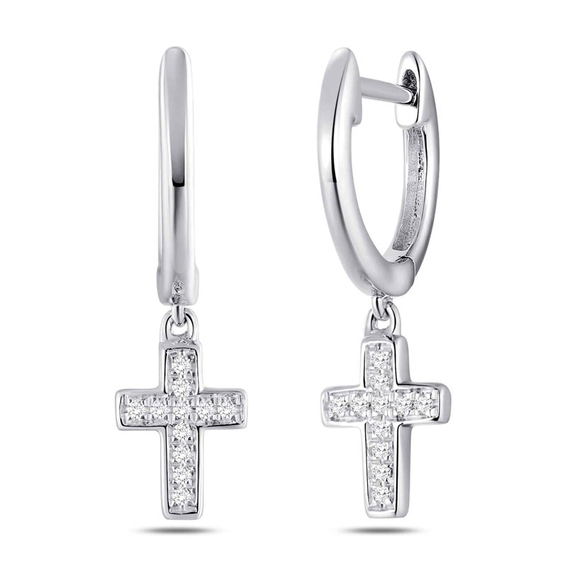 Boucles d'oreilles serti clos diamant en or 18 carats