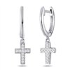 Boucles d'oreilles serti clos diamant en or 18 carats