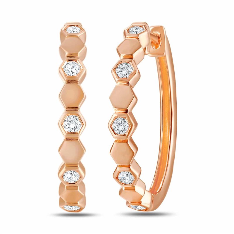 Boucles d'oreilles serti clos diamant en or 18 carats
