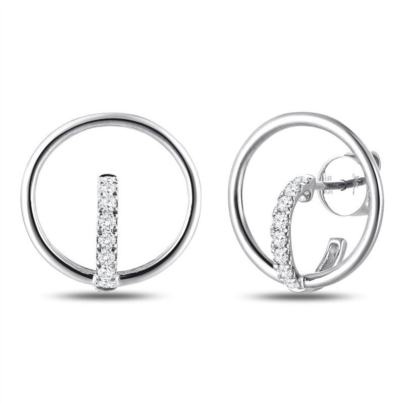 Boucles d'oreilles serti clos diamant en or 18 carats