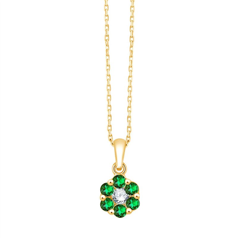 Collier émeraude et diamant en or 18 carats