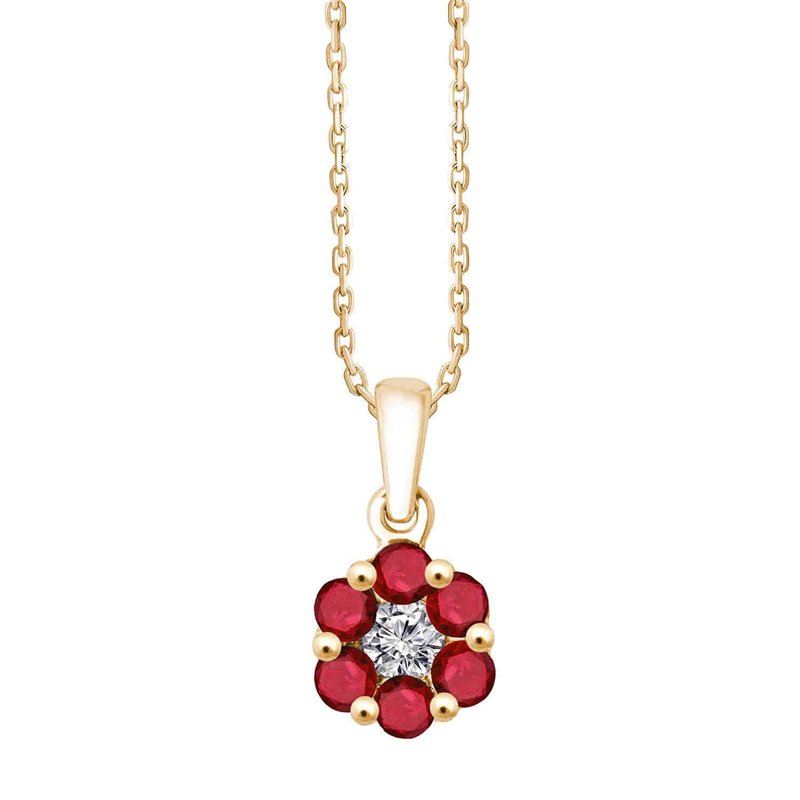 Collier rubis et diamant en or 18 carats