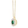 Collier serti clos émeraude et diamant en or 18 carats