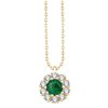 Collier serti clos émeraude et diamant en or 18 carats