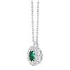Collier serti clos émeraude et diamant en or 18 carats