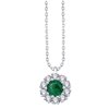 Collier serti clos émeraude et diamant en or 18 carats