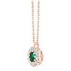 Collier serti clos émeraude et diamant en or 18 carats