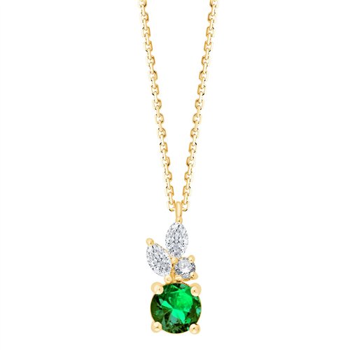 Collier émeraude et diamant en or 18 carats