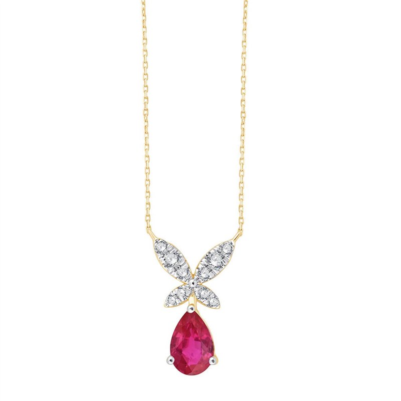 Collier toi et moi rubis et diamant en or 18 carats